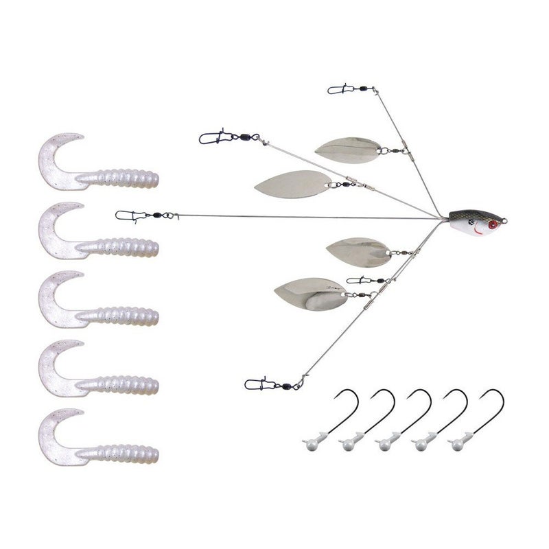Yum Lures طُعوم يام يامبريلا فلاش موب 5 سلك، أبيض - Image 2
